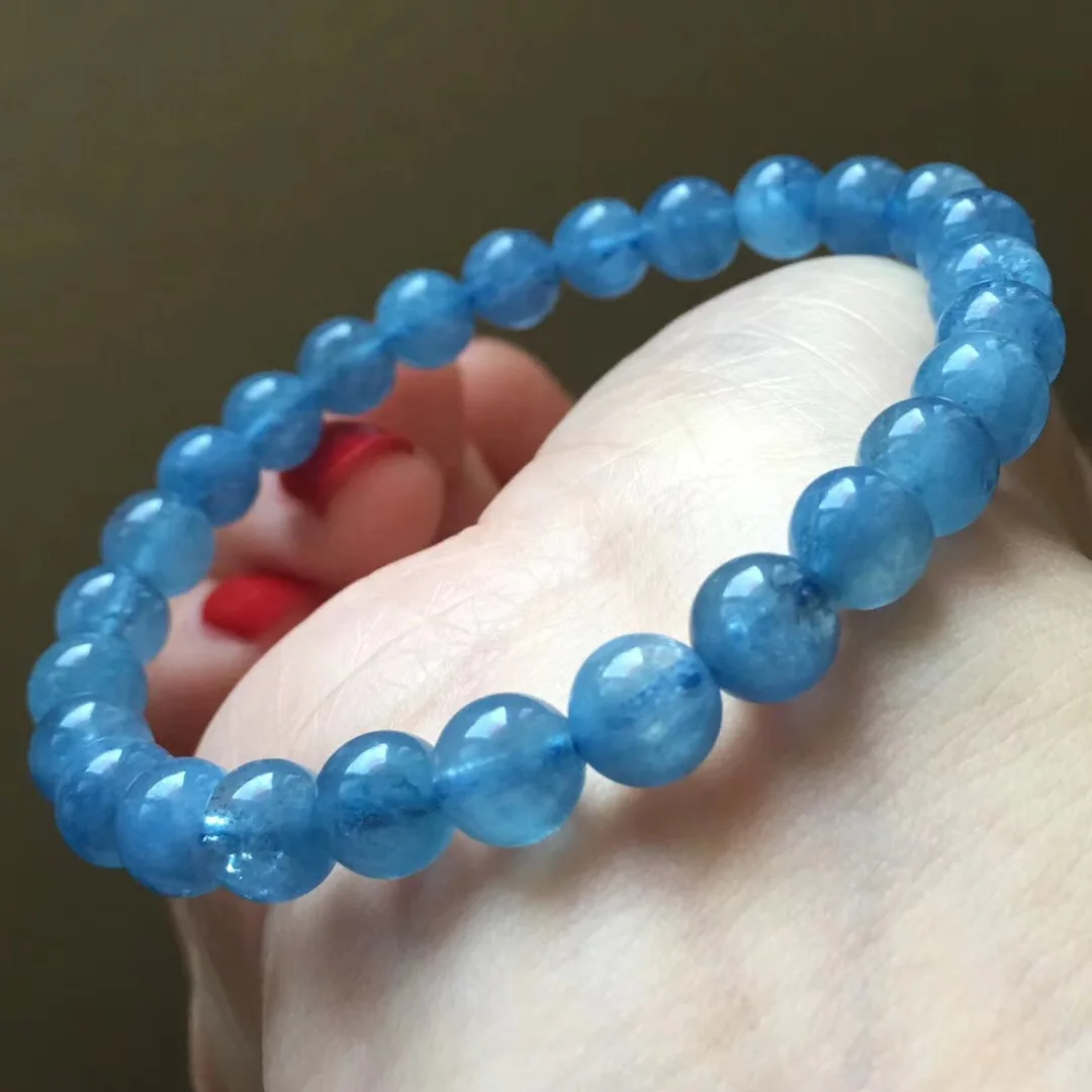 

Natural Aquamarine Bracelets Blue Bright Crystal Clean Simple Versatile Fashion Glorious Elegant And Generous