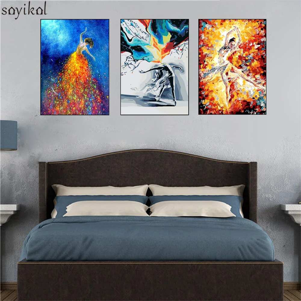 Рамка цифровая DIY масляная краска ing по номерам Umbrella Wall Art Краска Canvas для рисования