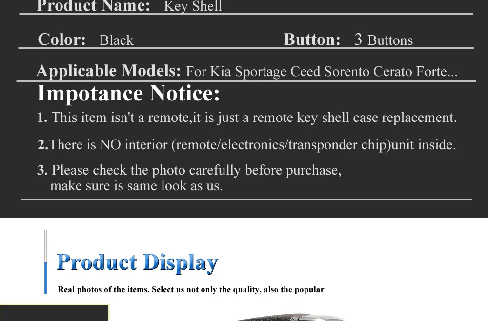 Jingyuqin Замена дистанционного смарт-ключа оболочки для Kia Sportage Ceed Sorento Cerato Forte- Автомобильный Брелок чехол держатель 3B