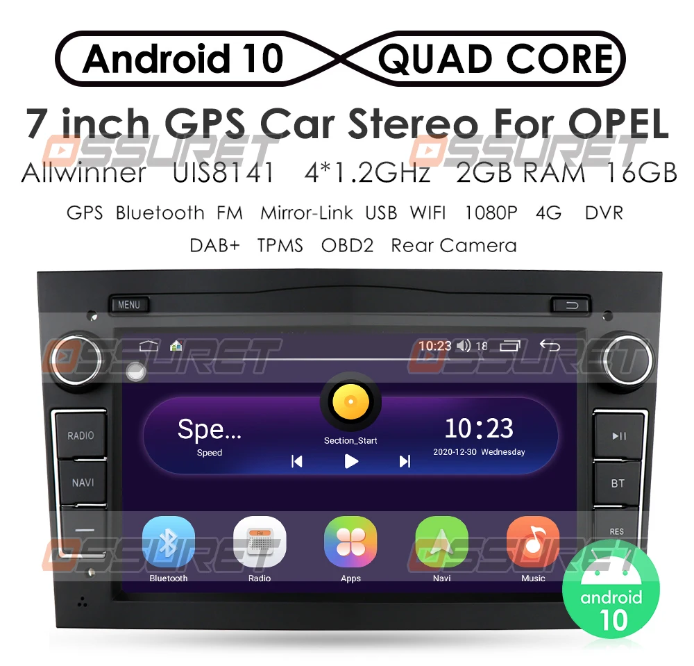 Android 10 Quad Core 2G RAM Car NON DVD Player Multimedia Navigation for opel Vauxhall Astra H G J Vectra Antara Zafira Corsa