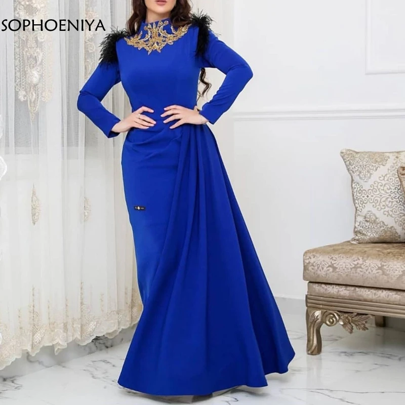 Новое поступление; цвет королевский синий; robe De soiree dubai длинный рукав вечернее платье es кружева бисером мусульманское вечернее платье вечерние