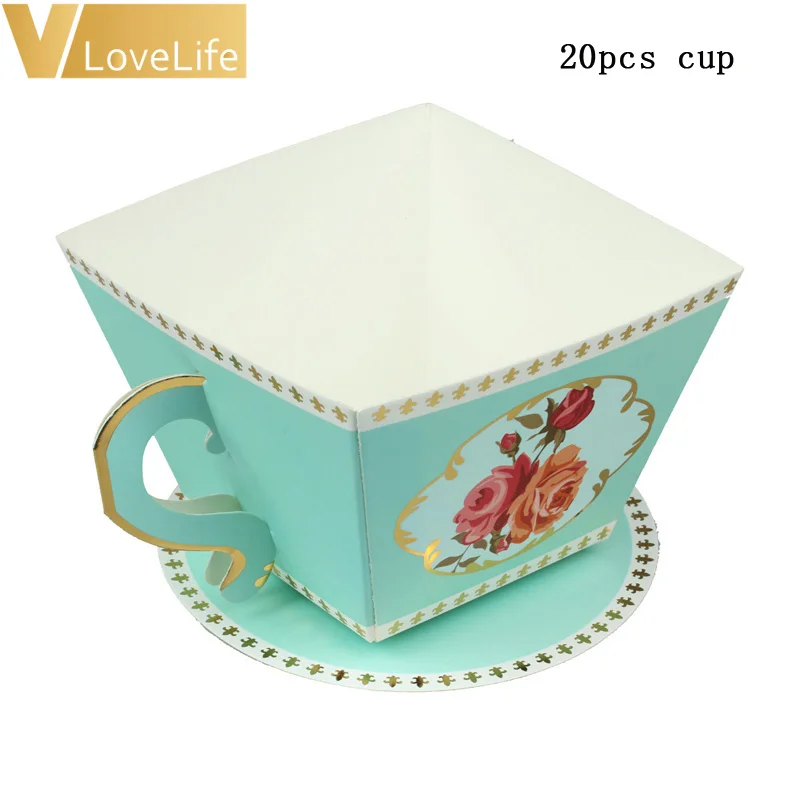 blue cup 20 шт. коробка конфет на свадьбу свадебный подарок для гостей сувениры чай оформление вечеринки день рождения Аксессуары - Цвет: blue cup