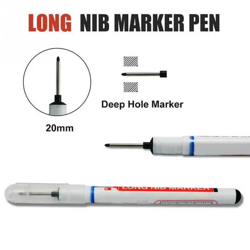 20mm Quick Drying Marker Pen Processing Deep Hole Metal Surface Water Resistant Smudge Proof Carpenter Long Nib | Канцтовары для
