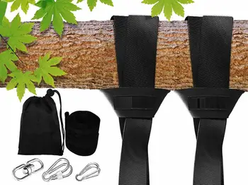 

EASY HANG (4FT) TREE SWING STRAP X2 - can accommodate 4,400 lbs. - Heavy carabiner - Bonus rotator - Suitable for tire and plate