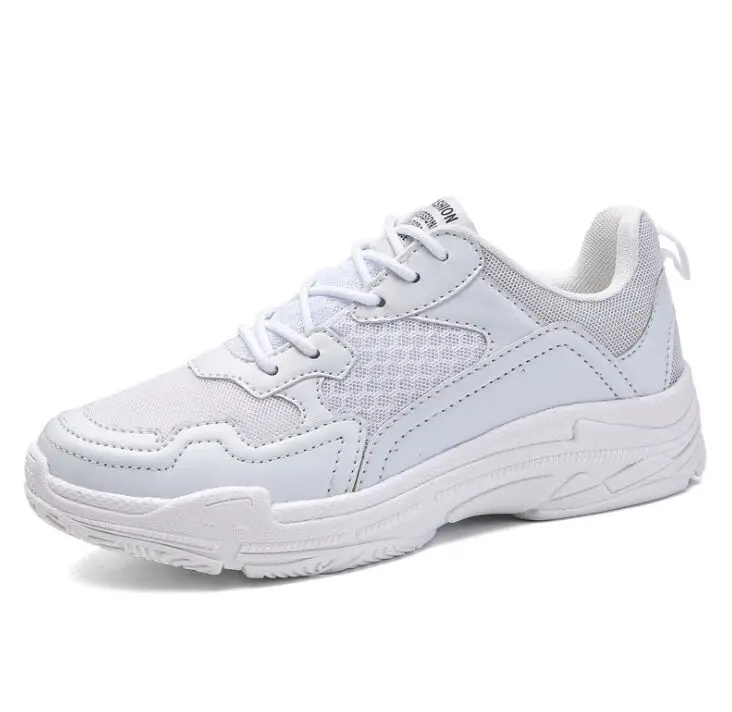 Новинка года; Повседневная дышащая обувь для пар; Chaussure Femme; спортивная обувь на платформе; женские кроссовки; zapatos mujer; большие размеры - Цвет: White