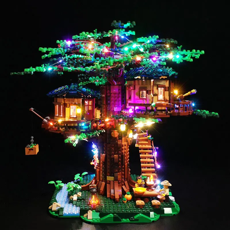 No Model Blocks Идеи, креативный 21318 светильник для дома на дереве для мальчиков и девочек, сборные строительные блоки, детские развивающие игрушки, подарок(только светильник - Цвет: No Model Blocks