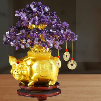 

Lucky Money Tree Decoration Ornament Fortune Tree Ornament Golden Purse Tree Ramadan Desktop Delicate Crystal Beautiful Crafts