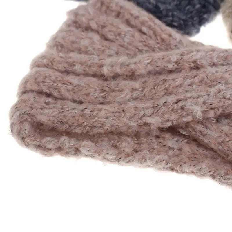 Womens Adult Winter Criss Cross Braided Headband Ear Warmer Thickened Mohair Knitted Sport Cold Weather Wide Hair Band Turban