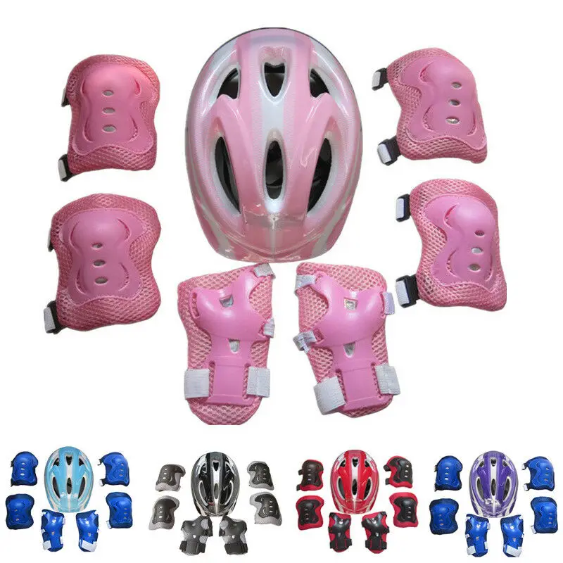 Boys Girls Kids Safety Helmet Knee Elbow Bicycle Skate Children S Scooter Bike Helmet Knee Pads Elbow Pads Wrist Support Gift Aliexpress