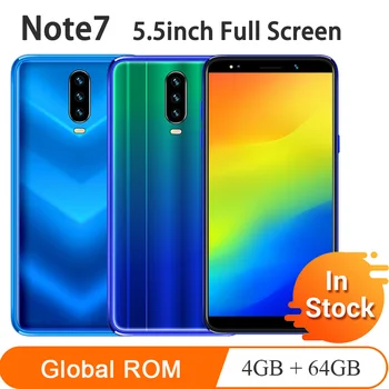 

Note-7 4G RAM 64G ROM 5.5" 18:9 HD screen Mobile phones android Smartphones MTK6580 quad core celulares 13MP camera Face ID