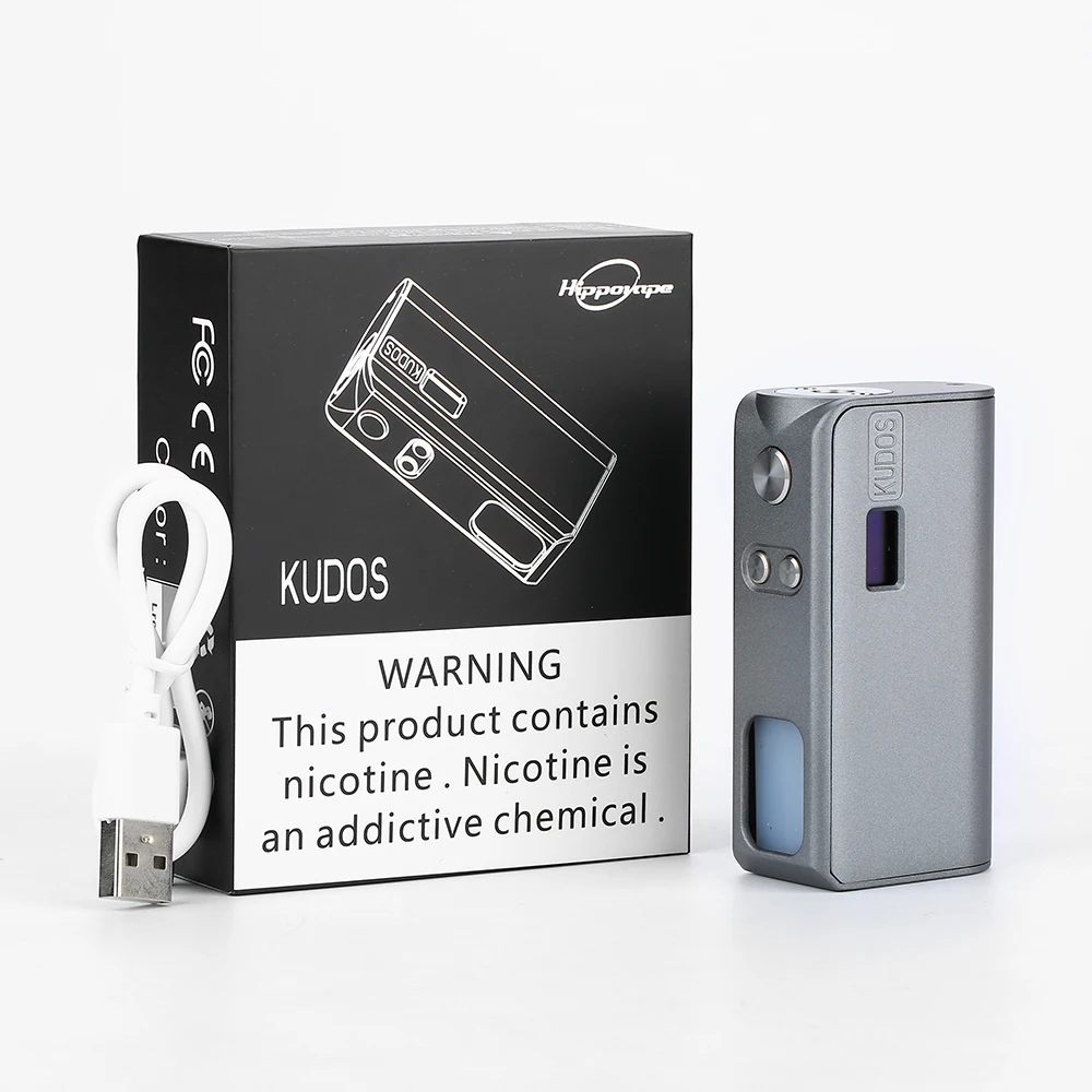 Original Hippovape Kudos 80W Squonker MOD Powered by One 18650 Battery& 7.5ml Bottle Slide RefillIing Box MOD VS Drag 2/Gen Mod