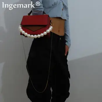 

Punk Long 100cm Snake Link Metal Purse Bag Chain Strap Imitation Pearl Pant Trousers Keychain Handbag Shoulder for Women Jewelry