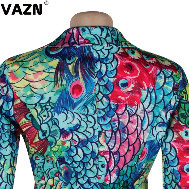 VAZN, осень, формальный, неопрятный, сексуальный, модный, 2 цвета, длинный рукав, Блейзер, топ, длинные штаны, для женщин, тонкий, комплект из 2 предметов