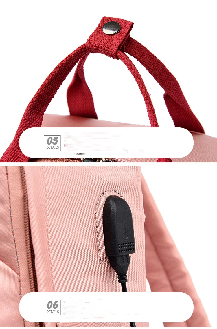 Портативный Для женщин нейлоновый рюкзак студента USB компьютерная сумка Водонепроницаемый износостойкие уличные мумия сумки поперек тела Повседневное рюкзак