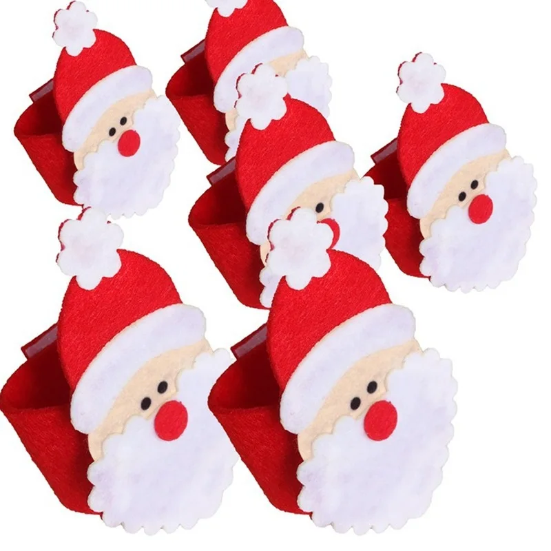 

Christmas Santa Claus Napkin Rings Serviette Holder Table Napkin Holders Banquet Dinner Christmas Decoration for Home