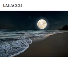 

Tropical Backgrounds For Photography Beach Sand Summer Moon Coast Night Scenic Photo Backdrops Photocall Photo Studio Photophone
