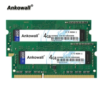 

Ankowall DDR3 1600Mhz 8GB Kit (2 x 4GB) 4GB RAM 1600 MHz SODIMM Notebook Memory PC3-12800 Laptop RAM