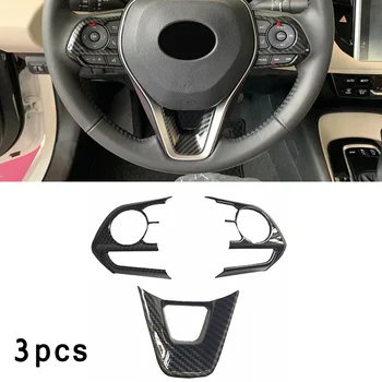 

For 2019 Toyota Corolla Hatchback Carbon Fiber Look Steering Wheel Trim Decor