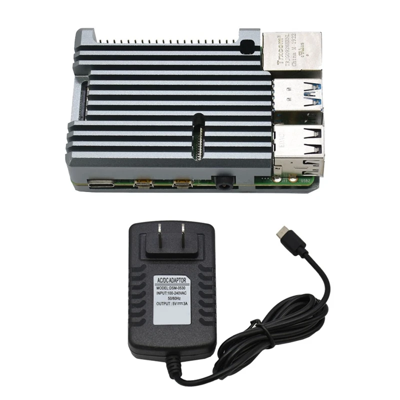 Для Raspberry Pi 4B 4G ram DIY Kit Поддержка 2,4/5,0 GHz wifi Bluetooth 5,0 с алюминиевым ЧПУ сплав защитный серый чехол 5V 3A P