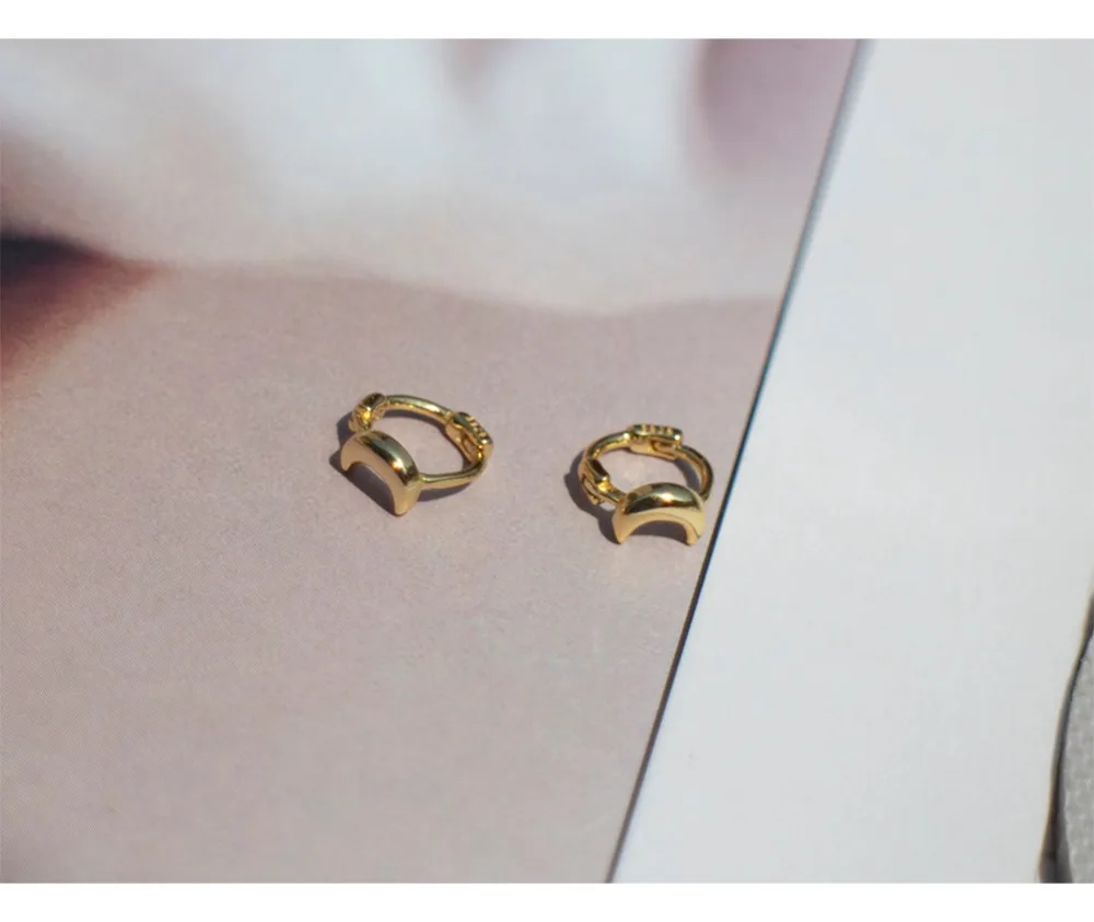 Серьги из стерлингового серебра 925 пробы, модное кольцо с Лунными ушками, мини-Ушная пряжка, милый тренд, дикая девочка, мальчик, серебряные серьги, ювелирные изделия
