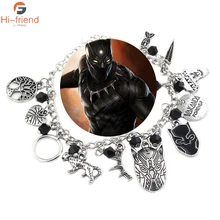 Фильм Мстители Черная пантера Wakanda T'Challa KIMOYO браслет мультфильм Эмаль Сплав шарм браслеты для женщин девочек ювелирные изделия