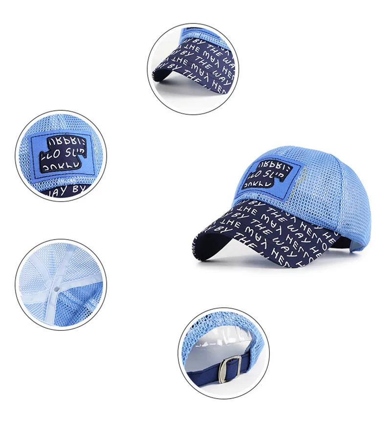 SILOQIN Snapback/Новые летние дышащие бейсболки для мальчиков и девочек, регулируемые размеры, Детские быстросохнущие кепки в сеточку с героями мультфильмов