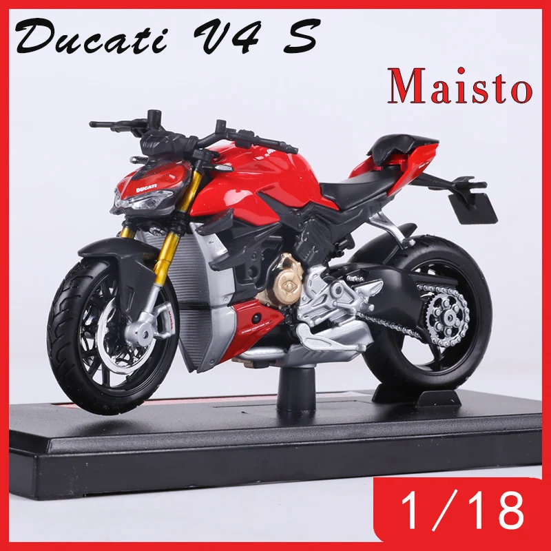 Maisto 1:18 Ducati Super Naked V4 S 레드 다이 캐스트 모델 자전거 오토바이