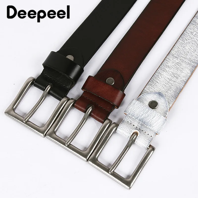Deepeel 1 шт. 3,8 см* 105-125 см модные панковские дизайнерские ремни первый слой из воловьей кожи с заклепками декоративный ремень для булавка унисекс пряжки YB369
