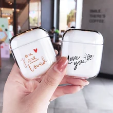 Модный прозрачный жесткий чехол для AirPods, чехол, милый Bluetooth гарнитура, защитный чехол для Airpod, чехол для зарядки s