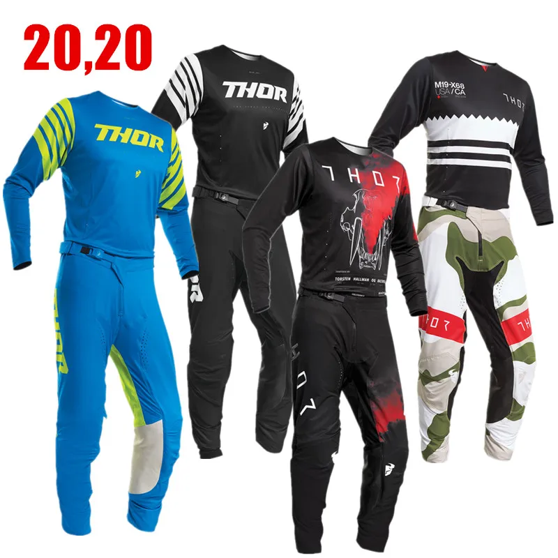 

2020 PRIME PRO ATV BMX Motocross Set With Inner compression shorts for Thor Moto Jersey And Pants Suit Motorcycle MX Gear Set