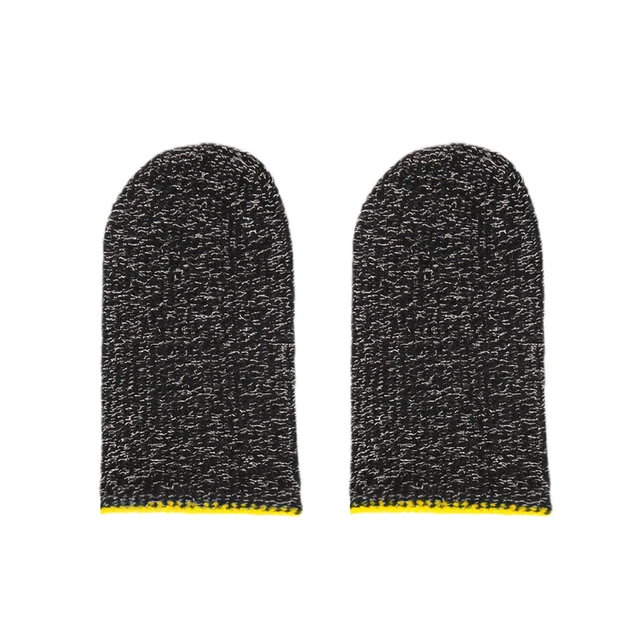 1pair Finger Cover Game Controller for PUBG Sweat Proof Sensitive Sweatproof Touch Screen Gaming Finger Thumb Sleeve Glove Yellow