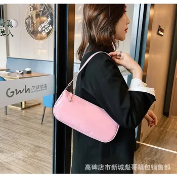 

2020 spring and summer new shiny baguette bag 2020 new retro portable small bag female bag fashion armpit bag