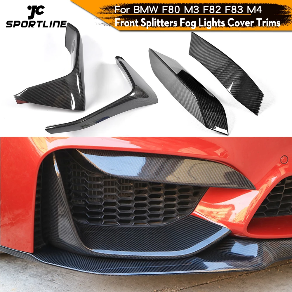 

Carbon Fiber Front Rear Bumper Lip Splitters Fog Lamp Trims for BMW F80 M3 Sedan F82 F83 M4 Coupe Convertible 2014 - 2018 Canard