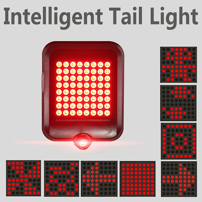 USB Перезаряжаемый велосипедный задний светильник 80 люмен 64 светодиодный с