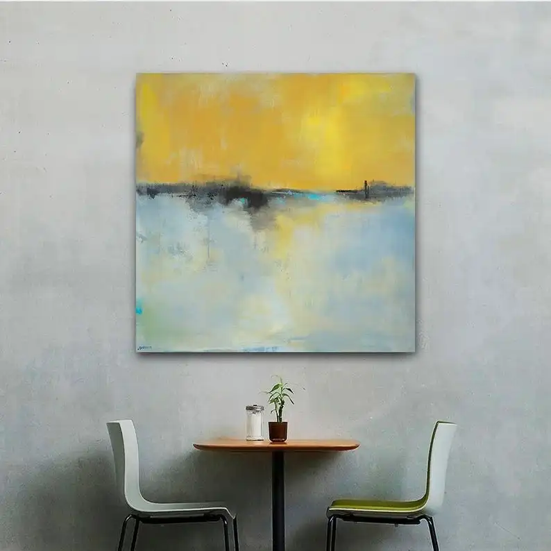 Большая Минималистичная абстрактная пейзажная живопись холст на холсте большая