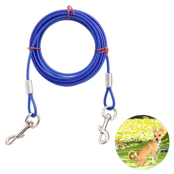 

Dog Leash Steel Wire Rope Tie Out Cable for Dogs with Durable Metal Hooks for Outdoor Yard Camping Rust Proof 5m/16ft