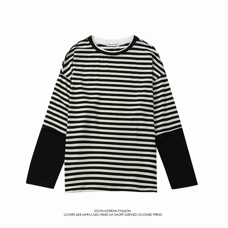 New kpop Bangtan Boys JIMIN Same Irregular Neckline Stripe Sweatershirt Pullover Hoodie Long Sleeve Shirt clothes