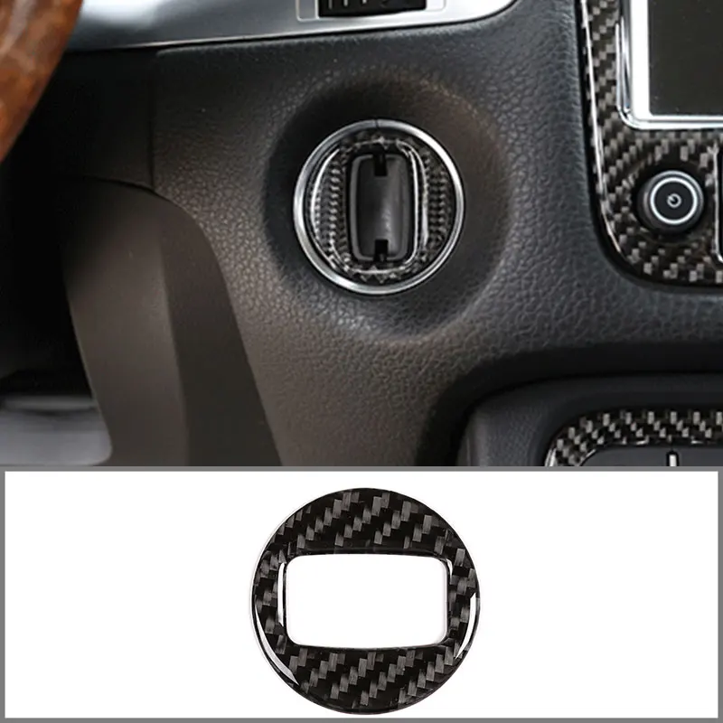 

For Volkswagen Touareg 2011-2018 Keyhole Switch Stickers, Real Carbon Fiber (Soft) Car Interior Modification 1 Set