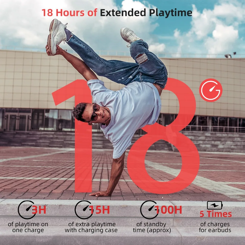 Mpow M21 TWS Earphone Bluetooth 5.0 Wireless Headphones 18 Hours Playing Tiem With Charging Case Touch Control Earbuds For Phone (3)