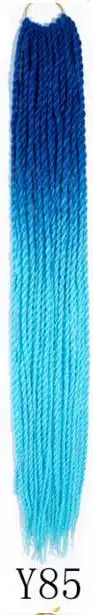 Qphair Ombre Сенегальские вьющиеся волосы крючком косы 24 дюйма 30 корней/упаковка синтетические плетеные волосы для женщин черные кроличьи волосы - Цвет: y85