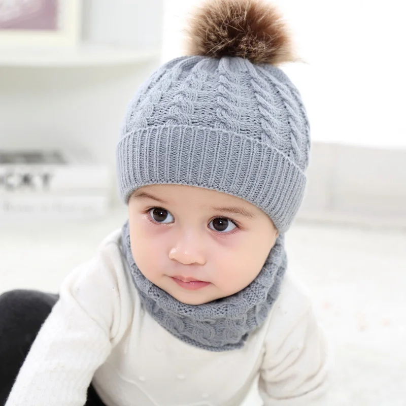 Комплект из 2 предметов; детская шапка для девочек и мальчиков; теплые зимние аксессуары для малышей; комплект из шапочки и шарфов; шапка для малышей