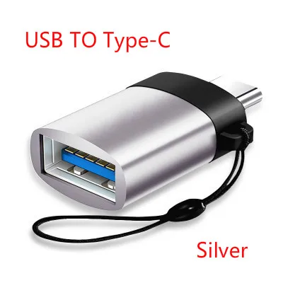 Сменный usb-адаптер с разъемом type-c OTG USB type C OTG usb C 3,0 преобразователи данных для зарядки Macbook samsung S10 huawei one plus - Цвет: Sivler