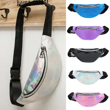 

Women Iridescent Holographic Fanny Pack Shiny Waist Bag Hip Purse Travel Bag US