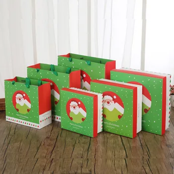

Christmas candy paper packaging flower gift box Christmas Eve large gift bags with handles Santa Claus paper boxes for packaging