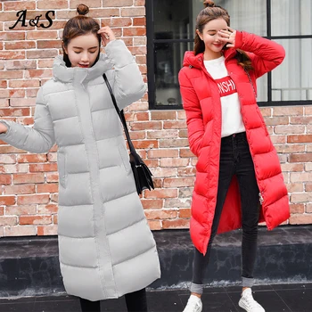 

Long Ladies Puffer Coat Winter Jacket Women Coat Hooded Long Parka Mujer Women Elegant Casaco Feminino Parka Outwear Invierno