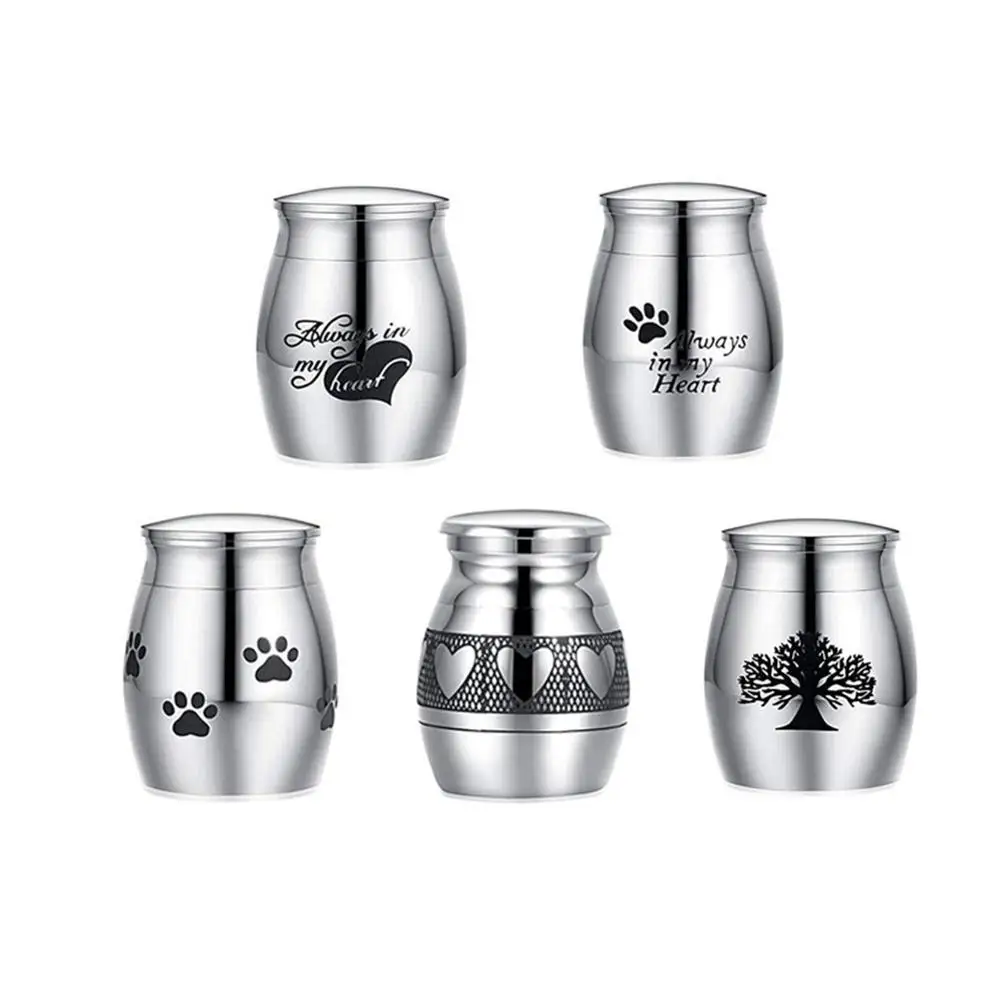 Free Engrave Small Cremation Urn for Ashes Mini Stainless Steel Memorial Keepsake Urns for Human Pet Ashes Holder Pets Memorials