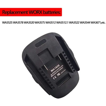 

WA1820 for Worx Battery Adapter 18/20V Li-Ion Battery Convert to 18V NI Cordless Power Tool WG150 WG152 WG153 WG250