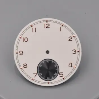 

Corgeut mens Watch Parts, 38.9mm White/blue Sterile Dial Black Subdials Watch Dial fit 6498 st3600 Hand Winding Movement