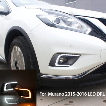 

for Nissan Murano 2015-2016 Pair Front LED DRL Daytime Running Fog Light with Turn Signal Lamp