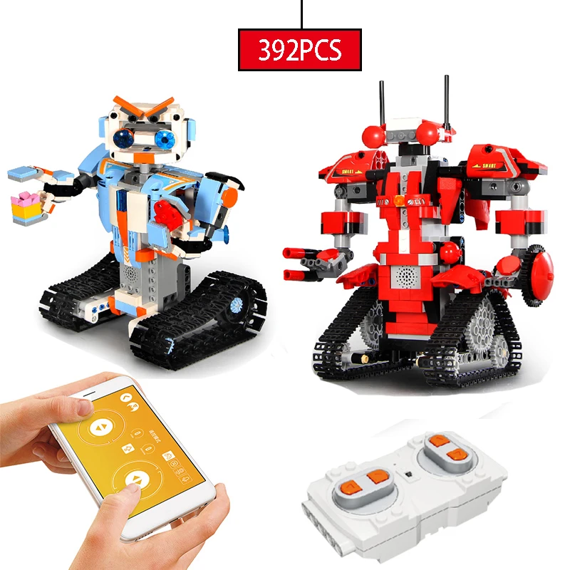 

392PCS City Creative RC Robot Electric Building Blocks for Legoing Technic Remote Control Intelligent Robot Bricks Toys for Boys